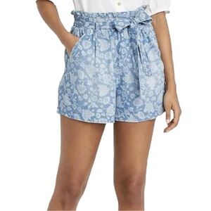 Knox Rose High Waist Blue Floral Shorts